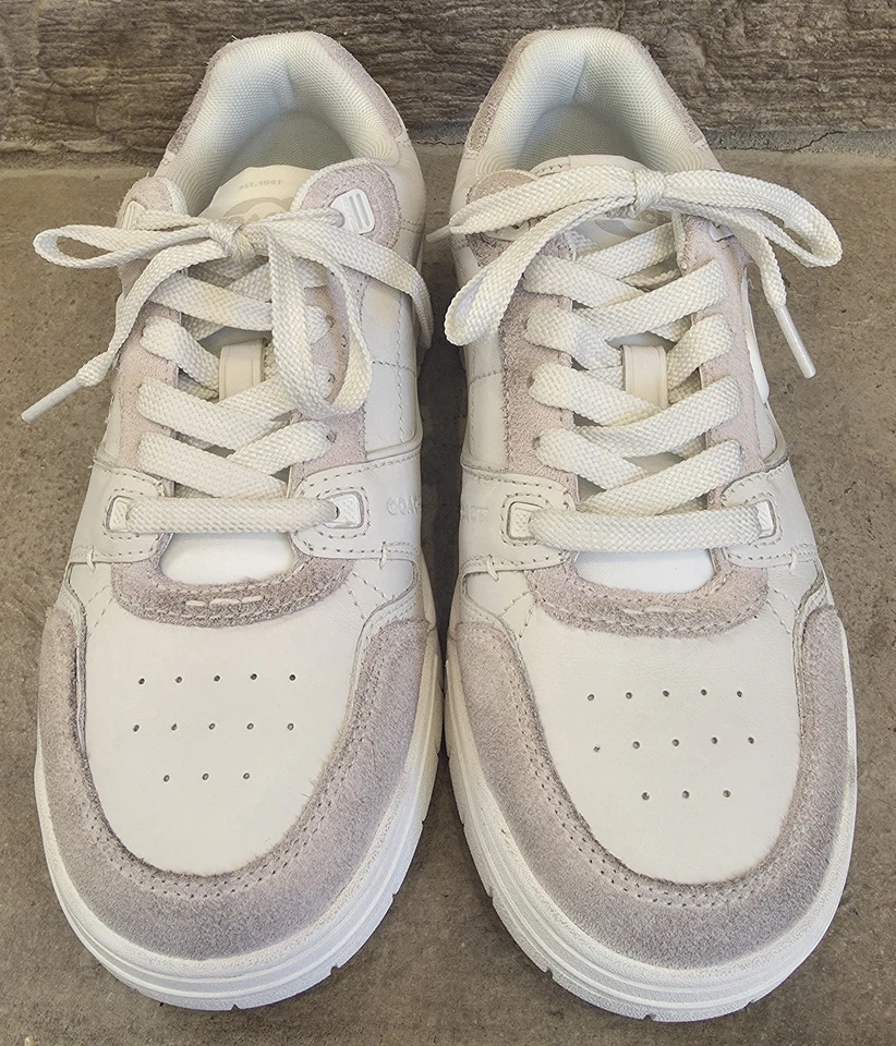 Zapatilla deportiva Coach Soho de cuero y gamuza envejecida para mujer talla 7B blanco glaciar Foto 3 de 4