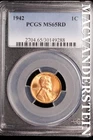 1942 Lincoln Wheat Cent-PCGS MS 65 Red Choice Gem BU No Reserve #SLK993