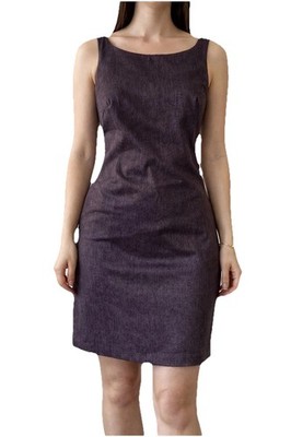 Babes Brown Sleeveless Dress Size S/M Y2K 90s Style Smart Office Work Evening