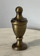 Preowned Vintage NOS Solid Metal Aged Brass Finish Urn Shape Lamp Finial