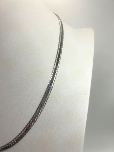 Italian Solid .925 Sterling Silver 17.5" Herringbone Necklace Chain 4 mm *NICE* - Picture 4 of 6