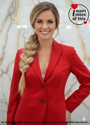 Strenesse · Jacke Blazer · Rot Red · Cotton Knöpfe Taschen Todschick ·  DE 34