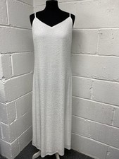 M&S White Sequin Long Slip Occasion Dress With Spaghetti Straps Size 12R BNWT.PT