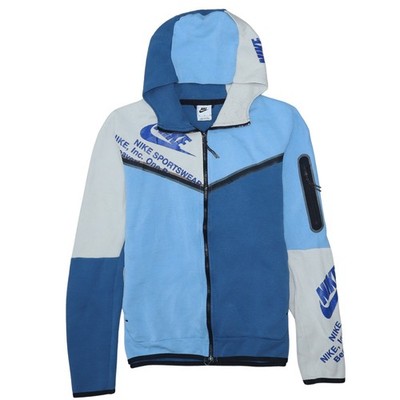 Nike Herren Hoodie blau Full Zip M Sportswear Grafik Baumwollmischung