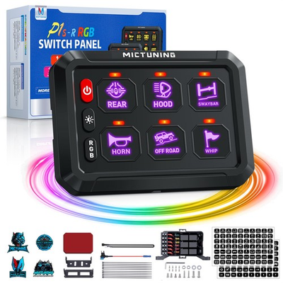 #ad 6 Gang Switch Panel Universal On Off LED Circuit Control Relay System Box $75.59