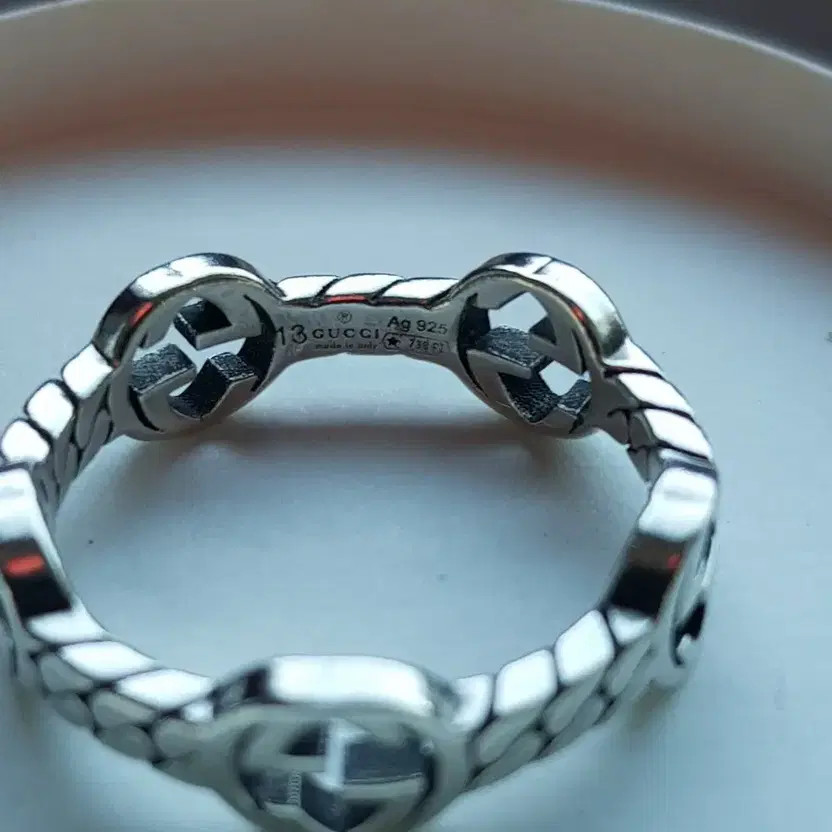 Gucci Interlocking G Silver Ring - Size 13, Used,… - image 5