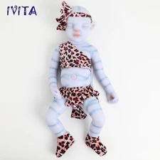IVITA 20'' Cute Silicone Reborn Baby Eyes Closed Boy Doll Gift Toy 2900g