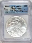 2005 $1 American Silver Eagle IGC MS70 First Day #2779 of 3338
