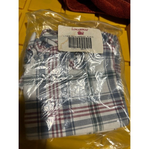 Longaberger Remembrance Basket Liner market plaid Fabric NEW Weekender