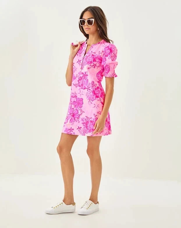 (取寄) リリー ピュリッツァー レディース デルシー ドレス Lilly Pulitzer women Delsie Dress Parigi Pink Supporting Squad NWT Lilly Pulitzer Delsie Dress Parigi Pink Supporting Squad