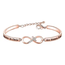 Religious Christian Bracelet Sisters Christ are Sisters for Life Christening ...