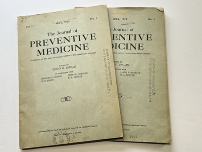 Vintage 1928 The Journal Of Preventive Medicine (2) Original Books Lot OFF3