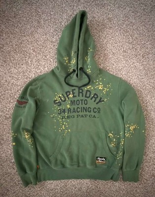 Discontinued Hoody Weathered Style Thick Superdry Moto Racing British Design XL