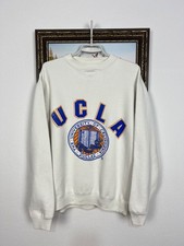 Vintage 90's UCLA White Sweatshirt University Over Print Crewneck Rare Size S