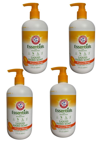 Arm & Hammer Essentials Liquid Hand Soap Pump Tropical Mango 12oz (4 Pack) - Picture 1 of 1