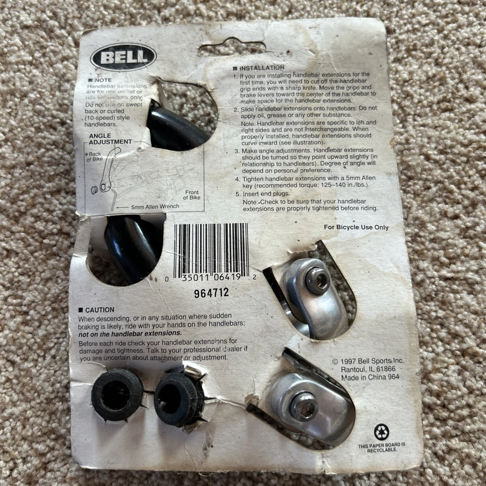 Extensiones de manillar de bicicleta extremos de barra de aleación negra   Foto 2 de 3