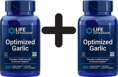 2 x Life Extension Optimized Garlic - 200 vcaps (149,88 EUR/kg)