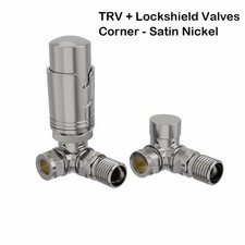 Thermostatic TRV Radiator Valves Set Angled/Corner/Straight Lockshield One Pair