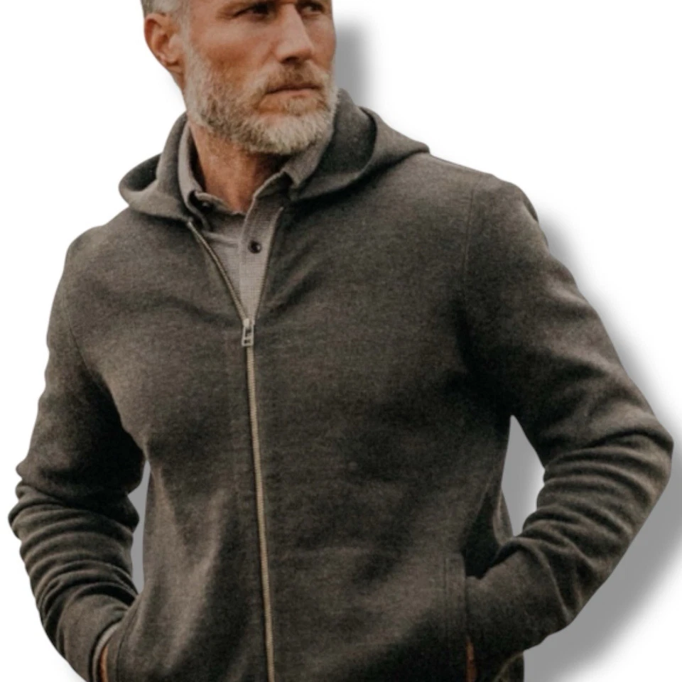 Taylor Stitch The Portola Hoodie Merino Wool in Heather Loden sz 40 NWT - Image 2 of 4