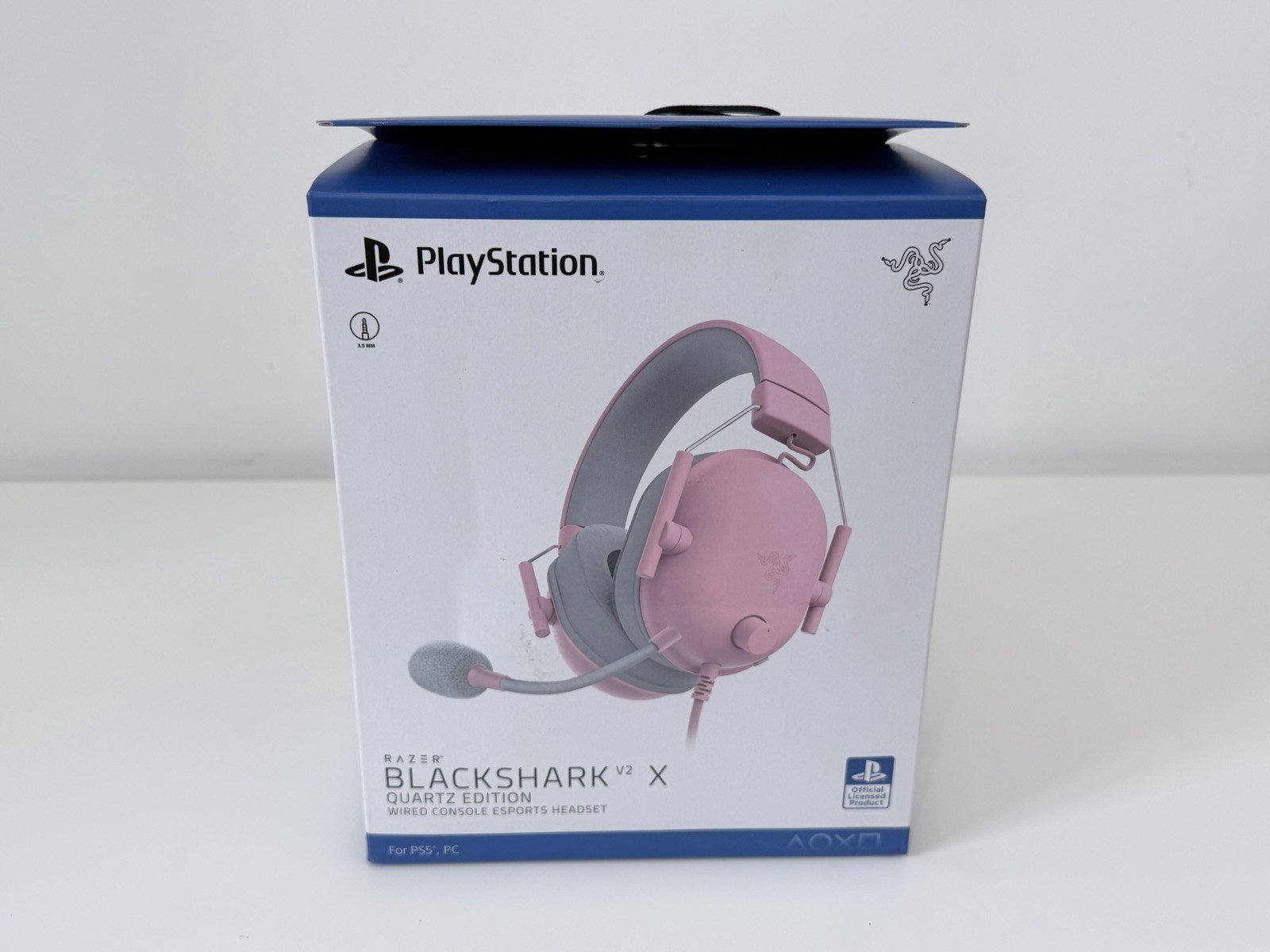 Razer BlackShark V2 X Playstation Headset, Quartz Pink, Cardioid Mic, 50mm TriFo