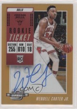 2018 Contenders Optic Rookie Ticket Orange Prizm 9/25 Wendell Carter Jr Auto 6fs