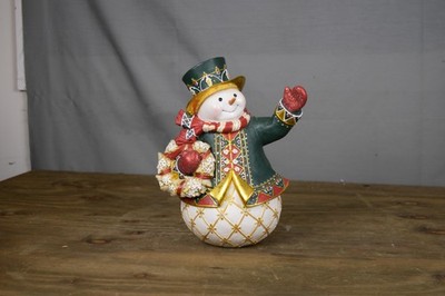 Bradford Exchange Glistening Holiday Treasures Snowman Figurine Christmas Decor