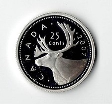 2007 CANADA 25 CENTS SILVER PROOF QUARTER - BU
