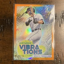 2022 Bowman Virtuosic Vibrations Orange Refractor /25 Spencer Torkelson Tigers …