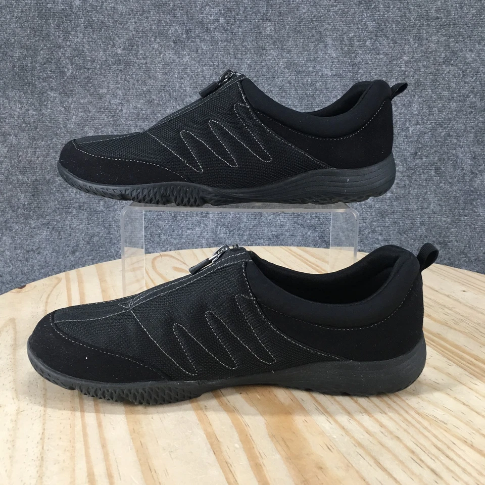 Easy Spirit Zapatos Mujer 9M Be Strong Informales Tenis Negro Gamuza Cremallera Parte Superior Baja Foto 2 de 4