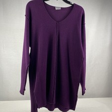 Russ Berens Malibu Made in USA Pre-Shrunk long Sleeve Tunic Top S small burgundy