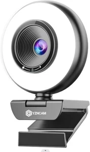 YZNCAM 4K UHD Webcam avec Ring Light Protection de la vie privée Autofocus USB prêt à brancher NEW