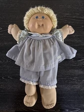 Cabbage Patch Doll, 1978, 1982 - Girl w/ Blond Hair & 2-Pc. Blue Outfit PO- VG++