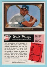 1995-1955 Style Collector Card - # 261 Walt Moryn - Brooklyn Dodgers Box 733