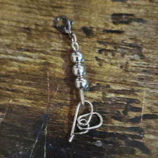 Silver Metal Heart Keychain, Wire Heart