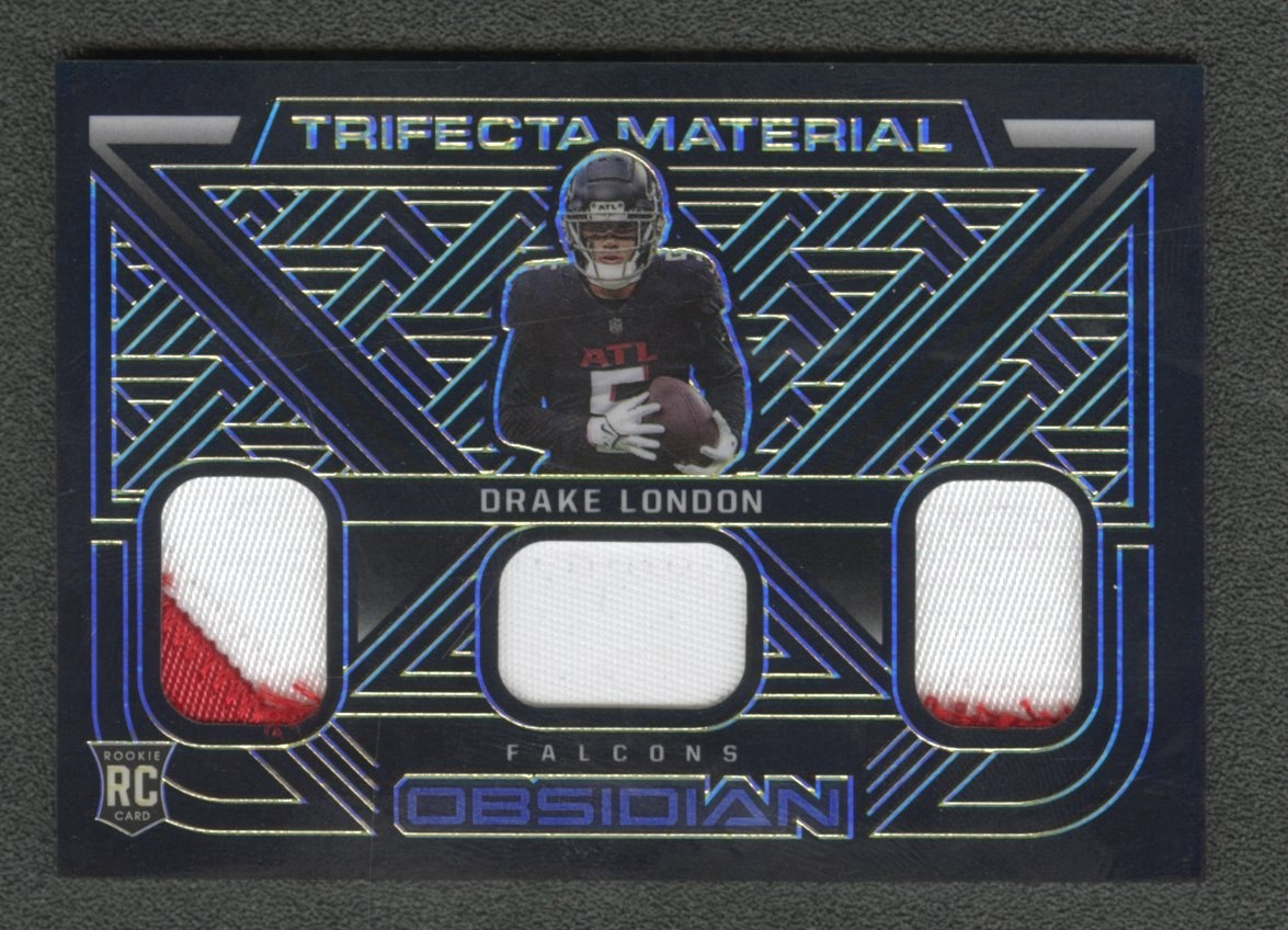 Drake London Panini Obsidian Trifecta Material #TFMDLO Base