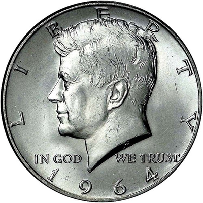 #ad 1964 Kennedy Half Dollars 90% Silver AU BU CONDITION FREE SHIPPING $31.95
