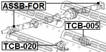 Cojinete de soporte central de eje de transmisión FEBEST TOYOTA, LEXUS - TCB-020 Foto 2 de 2