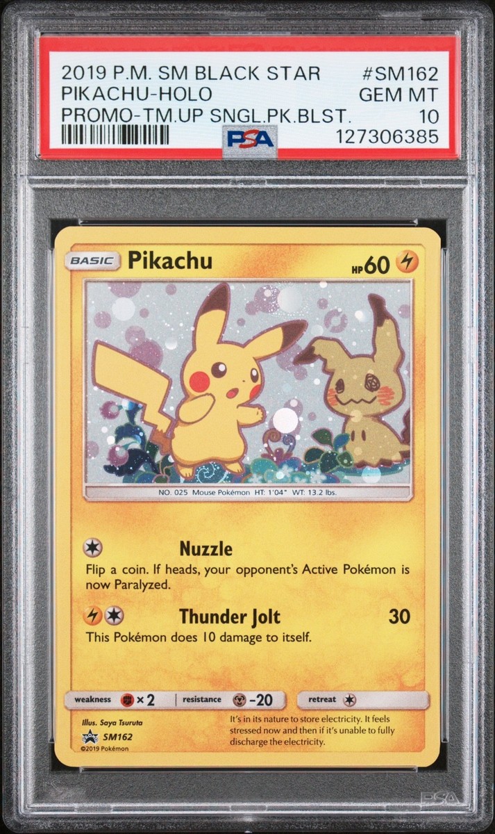 PSA 10 POKEMON 2019 PIKACHU SM BLACK STAR TEAM UP HOLO PROMO