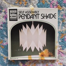 Vintage BHS  Self Assembly Pendant Shade White Plastic Retro Lamp Rare New Boxed