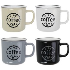 4x Kaffeebecher im Vintage-Design - 380 ml Kaffeetasse aus Keramik -