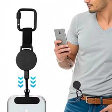 Retractable Anti-Drop Smartphone Holder Safety Lock Cord Carabiner for Hiking