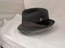 Gently Worn Mallory Fifth Ave Gray Fur Felt Fedora Hat - Size 7