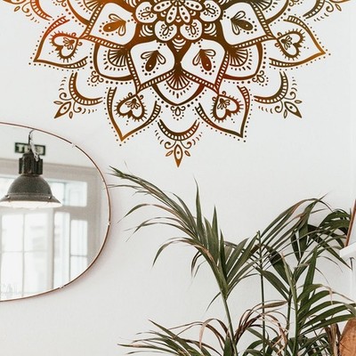 Abnehmbare Lotus Mandala Wandaufkleber PVC Aufkleber 30 x 60 cm für Heimdekorat