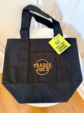 NEW Trader Joe's Mini Tote Bag Black- Halloween Special