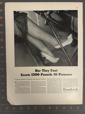 1937 Vintage Goodrich Rubber Hydraulic Hose Brakes Automobile Print Ad D2