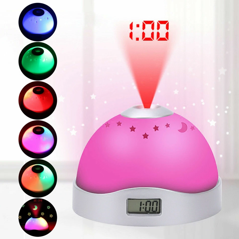 7 Color LED Changing Digital Snooze Alarm Clock With Time Projector Night Light - Image 4 of 4
