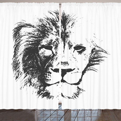 Tätowieren Rustikale Gardine Flüchtiger Jungle Lion