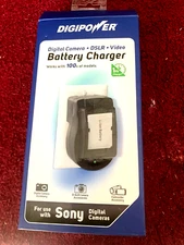 DigiPower QC-500S Travel Battery Charger for SONY Digital Cameras DSLR -Open Box