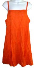 Ladies Sundress Large Adjustable Spaghetti Straps Orange Tiered Old Navy NWT
