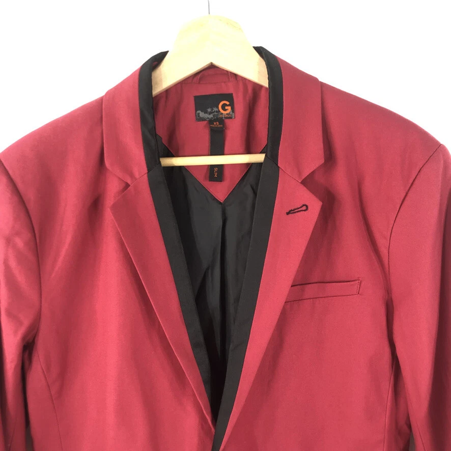 Jaqueta Guess Feminina XS Terno Blazer Vermelho Slim Fit Elástica Totalmente Forrada 2 Botões - Imagem 2 de 4